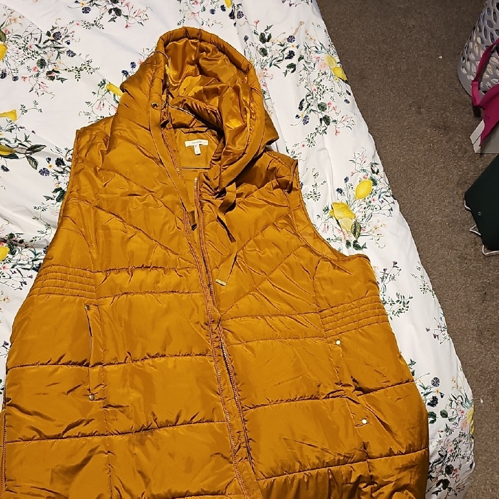 Maurices Golden Yellow Hooded Vest